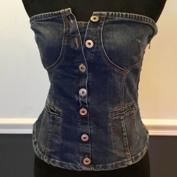 DOLCE & GABBANA Denim Bustier EUC - Picture 1 of 4